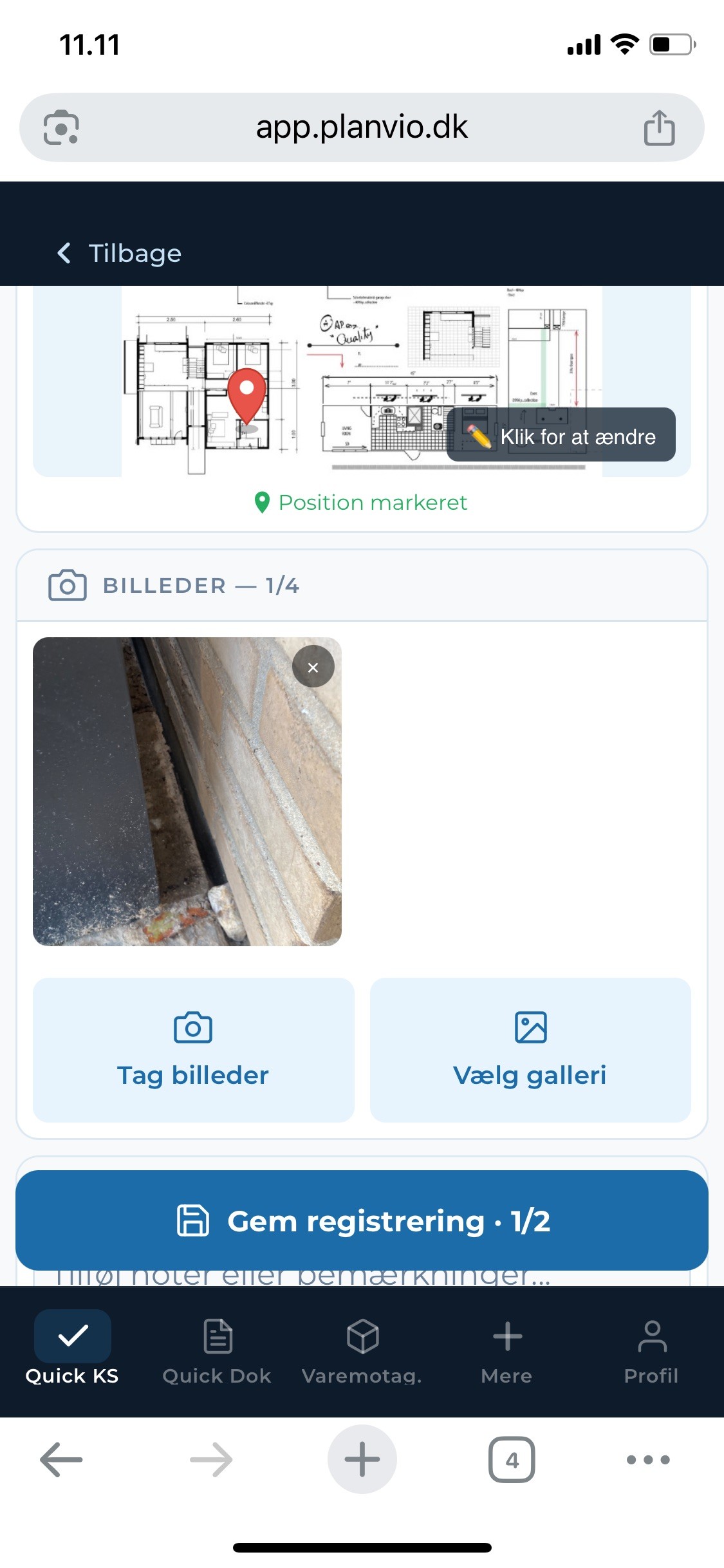 Markering på tegning